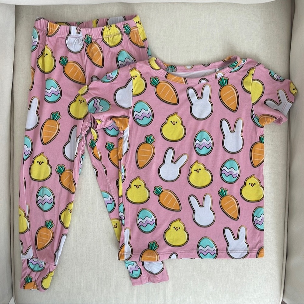 Little Pajama Co. Pink Easter Two Piece Pajama Set